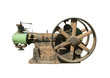 part of stationary steam engine on a white background part of stationary steam engine on a white background