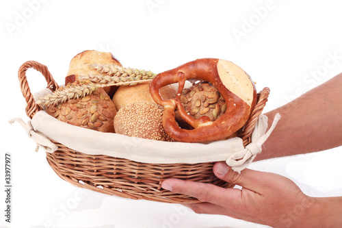 Foto: Brotkorb in der Hand Brotkorb in der Hand