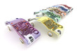 Euro-Geldscheine als Fahrzeugauswahl