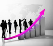 business people on a graph