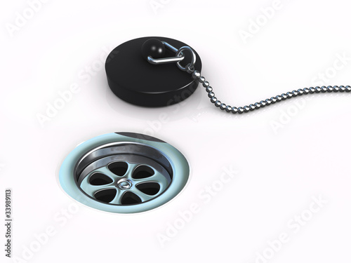Illustration: 3d Plug by plug hole 3d Plug by plug hole