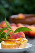 Peach jam with baguette