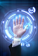 Technology scan man's hand for security or identification