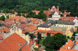 Vilnius old town panorama, summer evening