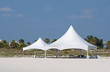 White ceremonial tent at the beach White ceremonial tent at the beach