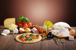 Pizza Salami mit allen Zutaten Pizza Salami mit allen Zutaten