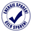 energie sparen geld sparen button stempel