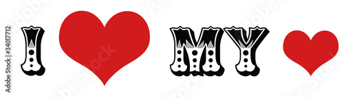 Illustration: love my heart bumper sticker love my heart bumper sticker