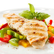 Grilled turkey fillet and vegetables