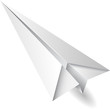 isolated paper airplane flying