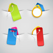 set of colourful price tags in the pockets set of colourful price tags in the pockets