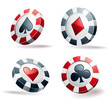 Vector: Icônes jetons de poker Icônes jetons de poker