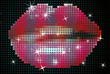 Vector Illustration of Shiny Lips on Screen