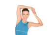Pretty mature fitness model in studio
