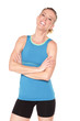 Portrait  of laughing mature fitness woman