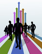 business people on a graph