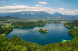 Foto: Panoramic View of Lake Bled in Slovenia. Panoramic View of Lake Bled in Slovenia.