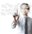 hand pushing on a touch screen interface hand pushing on a touch screen interface