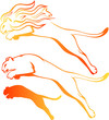 fire lions vector set