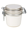 jar of cream with a steel lock