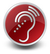 Red Glossy Icon "Hearing Impairment"