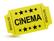 Yellow cinema ticket illustration design over white Yellow cinema ticket illustration design over white