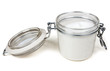 jar of cream with a steel lock