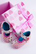 Baby shoes in a box