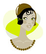 Vintage woman portrait cartoon Vintage woman portrait cartoon