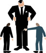 Symbolising business transparent white-employee dispute Symbolising business transparent white-employee dispute