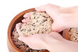 Rice in the hands Rice in the hands