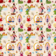 cartoon story people seamless pattern