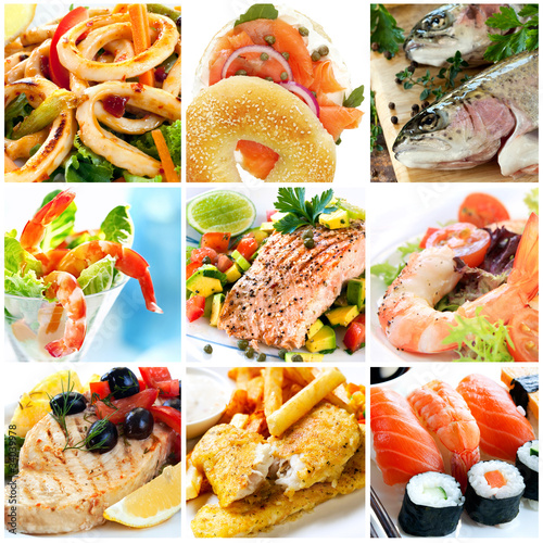Photo: Seafood Collage Seafood Collage