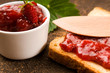 Wild strawberry jam with toast