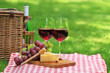 Picnic with red wine Picnic with red wine