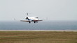 landing plane near the sea