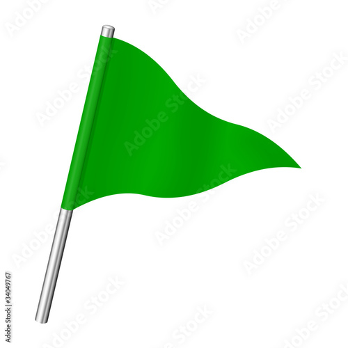 Illustration: Fanion triangulaire vert ondulant Fanion triangulaire vert ondulant