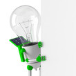 solar powered light bulb robot - blank billboard