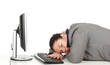 Foto: sleeping overweight, fat businesswoman with computer, series sleeping overweight, fat businesswoman with computer, series