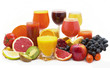 Five glasses of fresh juice from different fruit Five glasses of fresh juice from different fruit