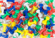 colorful push pins close-up