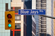 Traffic light on street in Toronto Canada America
