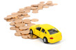 Toy car and coins Toy car and coins