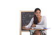 Indian college student woman studying math exam