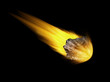 Falling Asteroid on black background