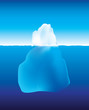 iceberg above and below the water