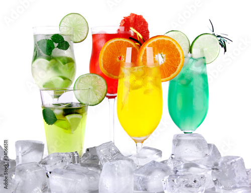 Photo: Ice drinks isolated on white background Ice drinks isolated on white background