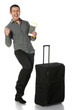 Young businessman happy because of the following trip