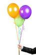 Hand holding a colored balloons Hand holding a colored balloons
