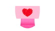 Pink Love Letter flying in and filling the screen (with Matte)